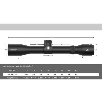 MS 4X32  length enhanced shock-resistant protective cover Optics scope