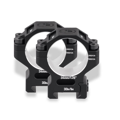 7075 Series Aluminum Scope Rings - Medium Profile 34mm Scope Mount for Picatinny Rail - DiscoveryOpt Rifle Scopes-UK - 