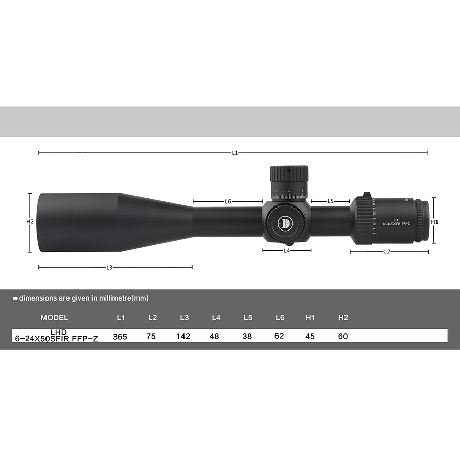 LHD 6-24X50SFIR FFP-Z optics Scopes